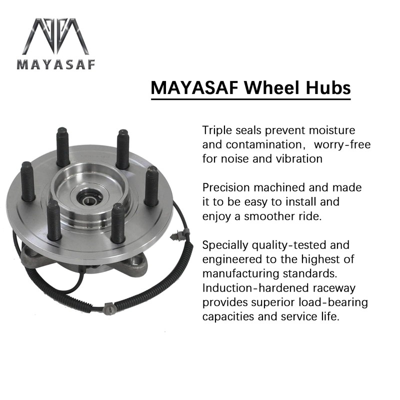 MAYASAF 515142 Front Wheel Hub and Bearing Assembly 6 Lugs