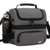 MIER Lunch Bag Men Double Deck Lunch Box Bag,Insulated Leakproof