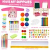 Kids Easel Including 100+ Accessories, Dual-Sided Wooden Easel for Kids