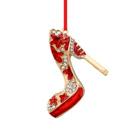 D24TIME High Heel Shoe Christmas Ornaments-Red Metal High Heel Ornaments for Christmas Tree Decorations 2024 for Women Sisters Teen Girl Mom Bestie Girlfriend Ideas