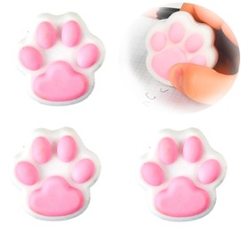 KEWUF 2B Radiergummi, 3 Stück Katzenpfote Radierer, radiergummi kinder, radiergummi, radiergummis, Kinder Weich Mini-Radierer Set für Schulen, Skizzen, Büro und Zeichen