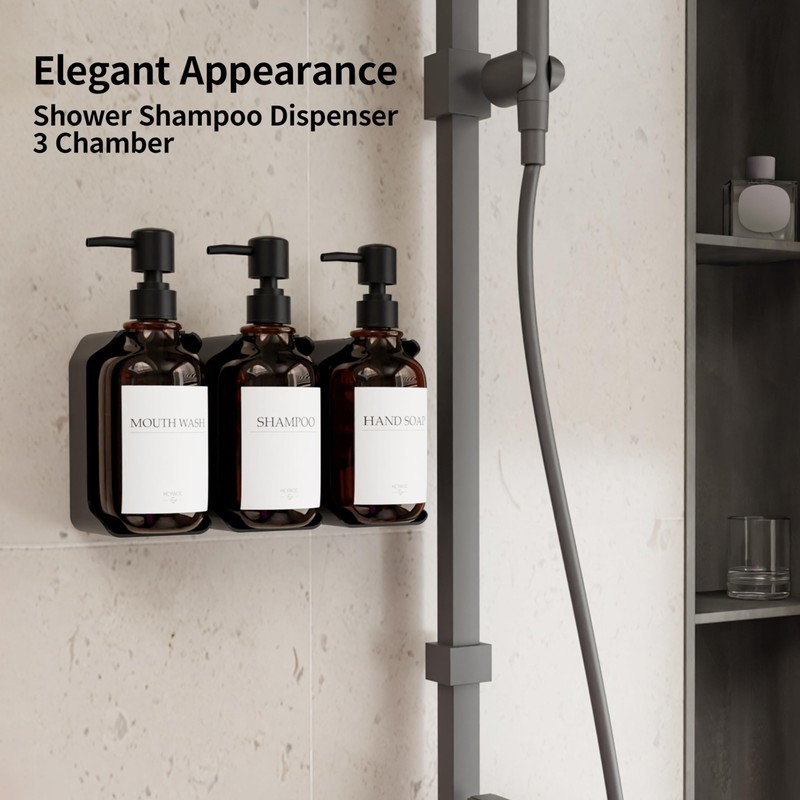 HCYWOC Shampoo and Conditioner Dispenser, Shower Soap Dispenser with 16