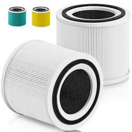 2 Pack Core 300 Replacement Filter Compatible with LEVOIT Core 300 and Core 300S Air Purifier, 3-in-1 H13 Grade True HEPA Filter Replacement, Replace Core300-RF, White