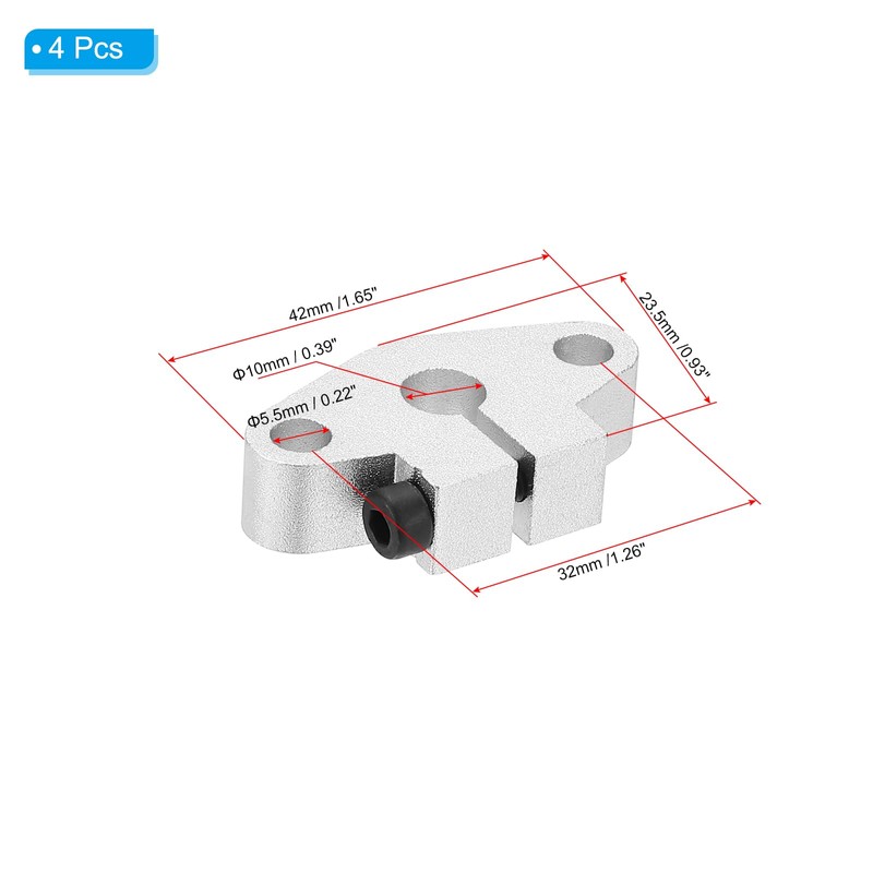 PATIKIL SHF10 Aluminum Linear Motion Rod Rail Clamping Guide Support,