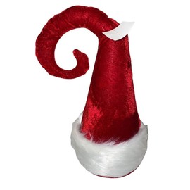 Noelta Christmas Red VELVET Holly Faux FUR HAT Adult Costume NEW