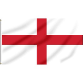 Lixure England Flag St George's Cross 4x6FT(120x180cm) Polyester-Vivid Color and Double Stiched National Flags 100% Polyester Banner witn 2 Brass Grommets