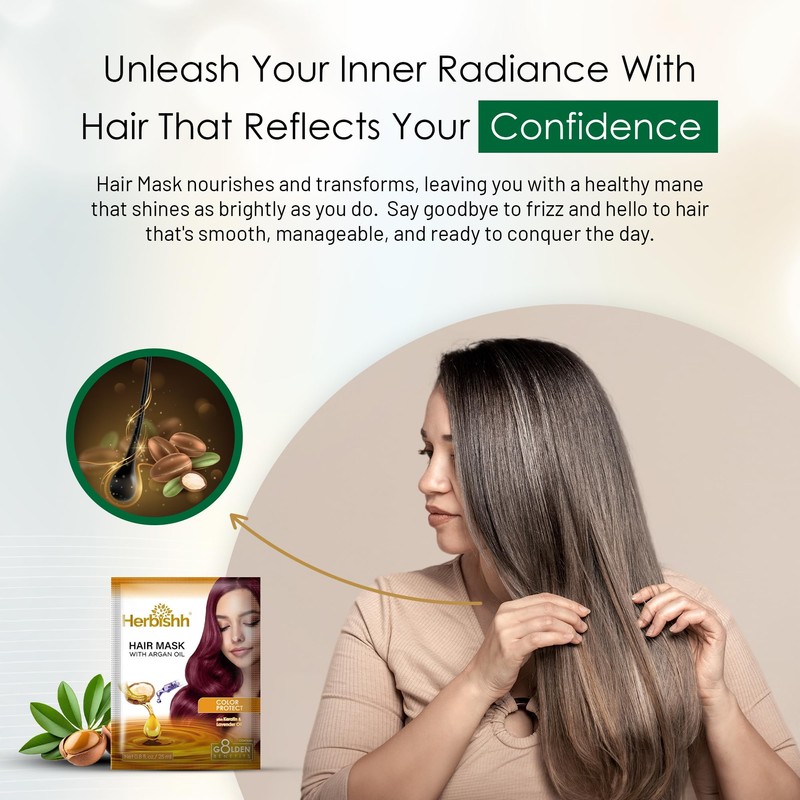 Herbishh Argan Hair Mask - Deep Conditioning & Hydration Pouches
