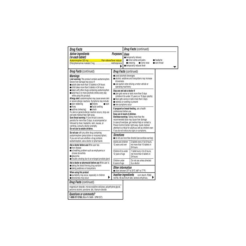 Coricidin HBP Cold & Flu Tablets, 20 ea (Pack of