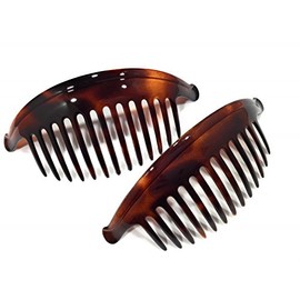niavida 2 x Steckkamm havanna-braun 17 cm - made in France - Einsteckkamm GROSS