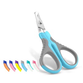 WePet Pet Nail Clippers U07.1, Professional Claw Trimmer, Bended Scissor Special for Cats, Kittens, Dogs, Puppies, Small Animals, Grey/Maya Blue