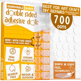 Double Sided Tape Sticky Dot Stickers 280, 350, 450, 550 or 700 Pack Removable Putty No Trace Clear Sticky Tack Waterproof Small Stickers for Festival Decoration Picture (700 Sticky Dots)