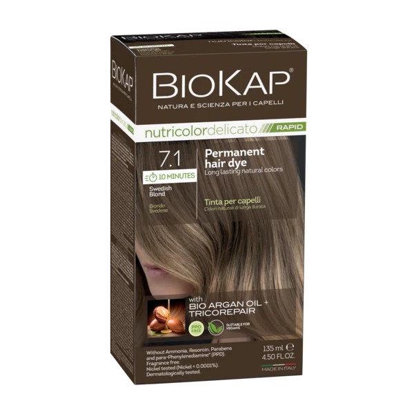 BioKap Nutricolor Delicato Rapid Hair Dye 135ml - Swedish Blond 7.1