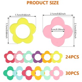 GLMFAN 54Pcs Stitch Markers Colorful Crochet Stitch Markers Metal Flower-Shaped Crochet Markers Ring Knitting Crochet Locking Stitch Markers Crochet Pins Stitch Needle Clip Counter Crochet Accessories