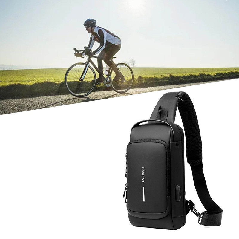Password Sling Backpack Anti Theft Multifunctional Cycling Chest Bag for