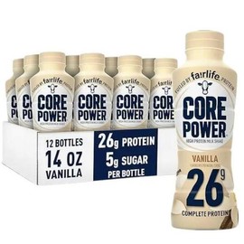 Fairlife Core Power Protein Shake Vanilla 26g Bottle 14oz 12 Pack - Energizing Drink with Protein for Daily Focused Energy - Beverage Sport - Flavor: Vanilla