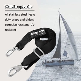 Adjustable Bimini Top Straps,Marine Awning Webbing Straps with Stainless Stee Heavy Duty Snap Hooks,Bimini Top Hardware,Marine Nylon Top Straps (Small Hook Strap) 2PCS