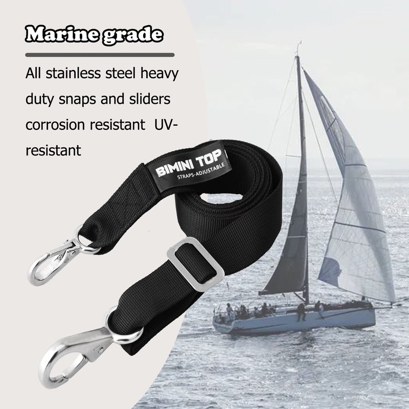 Adjustable Bimini Top Straps,Marine Awning Webbing Straps with Stainless Stee
