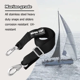 Adjustable Bimini Top Straps,Marine Awning Webbing Straps with Stainless Stee Heavy Duty Snap Hooks,Bimini Top Hardware,Marine Nylon Top Straps (Small Hook Strap) 2PCS