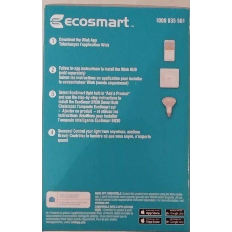 Eco-Smart Ecosmart Connected 65W Equivalent Daylight (5000K) BR30 Dimmable LED