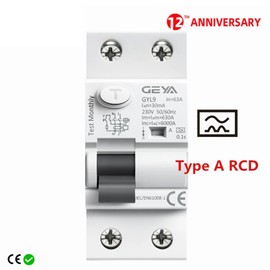 GEYA Electromagnetic Residual Current Circuit Breaker Type A ELCB RCD RCCB (2P-40A-30mA)