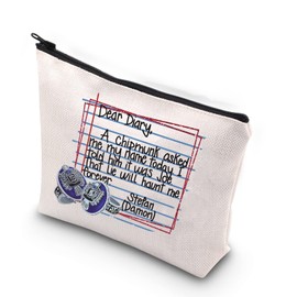 TSOTMO Vampire Damon Gift Salvatore Brothers Vampire Fans Gift Vampire Fandom Zipper Cosmetic Bag (Dear Diary)