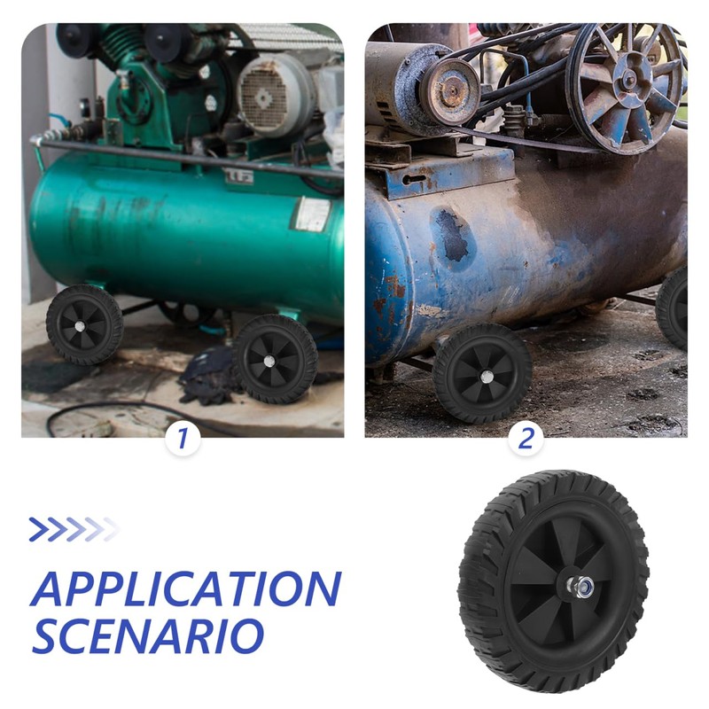 ARTIBETTER 6.2 Inch Rubber Air Compressor Replacement Wheels, Quiet Rolling