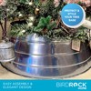 BIRDROCK HOME 4-Panel Hammered Metal Christmas Tree Collar - Stylish
