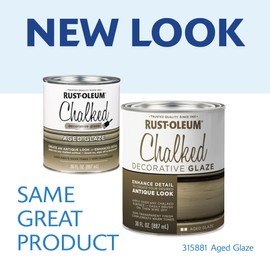 Rust-Oleum 315881 Chalked Decorative Glaze, Semi-Transparent Aged, 30 fl. oz. Packaging May Vary