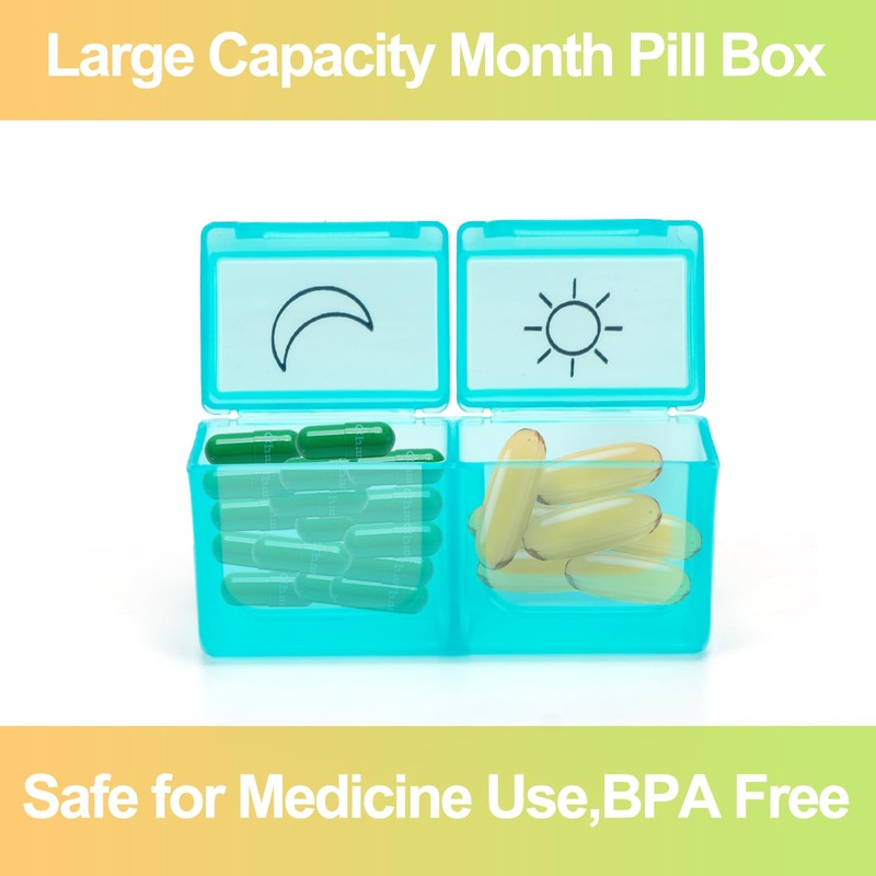 Monthly Pill Organizer 2 Times a Day,30 Day Pill Organizer