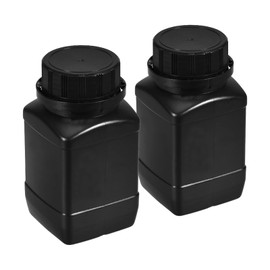YOKIVE Pack of 2 Chemistry Reagents Bottles Laboratory Container with Wide Mouth Liquid Storage Ideal for Laboratory Shops Factory (Black, 8.45 oz)