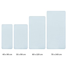 Laleni 2x Cot Bed Sheets - Soft 135gsm Cotton Travel Cot Sheets - 140x70 cm, Light Blue
