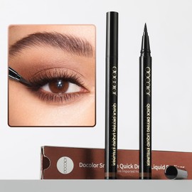 Docolor Ultra Fine Precision Brown Eyeliner, Professional Liquid Eyeliner, Waterproof and Smudge-proof for Professional Eye Makeup