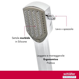 Schläfer 1303900 EuroStyle Dog Shower Water-Saving for Grooming Dogs and Puppies with Petting Nubs, DogShower, Pet Shower with Brush, Shower Head for Dogs