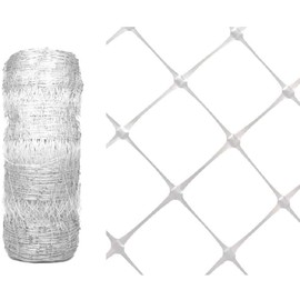 DL Wholesale VineLine Trellis Netting Garden Plant Plastic Trellis Net Roll for Climbing Plants Grow Support Fruits Vegetables, White, 4 ft x 100'