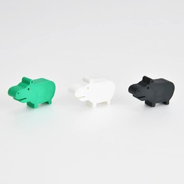 Nakabayashi HPP-ERA-M Hippopo Series Mascot Eraser, Monotone, Pack of 3