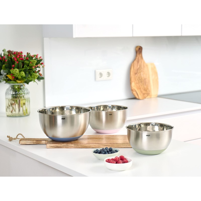 Emsa Prep&Bake K3271834 Mixing Bowl Stainless Steel 18 cm, Non-Slip