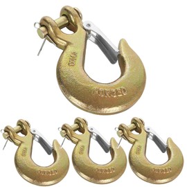 Yision 4pcs Clevis Slip Hook 3/8 Inch with Safety Latch, G70 Forged Steel for Trailer, Heavy Duty Chain Hooks Deck Hauler Receiver Hitches Trailer,18,000lbs Capacity