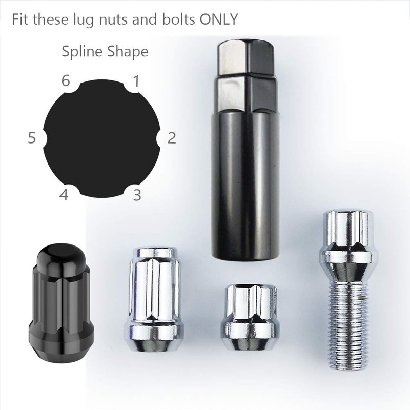 WHEEL CONNECT Lug Nuts Key for 6 Spline Drive Lug