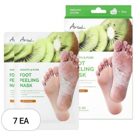 Arial Smooth & Pure Exfoliating Kiwi Foot Peeling Mask, 68g, 7 pieces, 2 sheets / 아리얼 스무스 앤 퓨어 엑스폴레이팅 키위 풋 필링 마스크, 68g, 7개, 2매