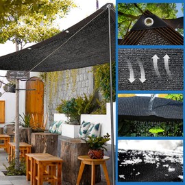 WLBXDRZK Shading Net, Shade Net with Eyelets, 70%-90% Shading Rate UV-Resistant for Plant Protection, Greenhouse, Barn or Kennel, 2 x 3 m, Black