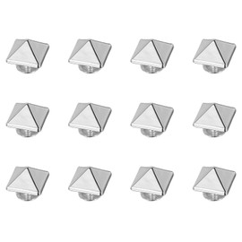 sourcing map 12 Pcs Square Spike Studs Rivets 12mm Metal Leather Rivets Rapid Rivet Studs Assortment Kit for DIY Leather Craft Clothing Bags Decorations, Silver