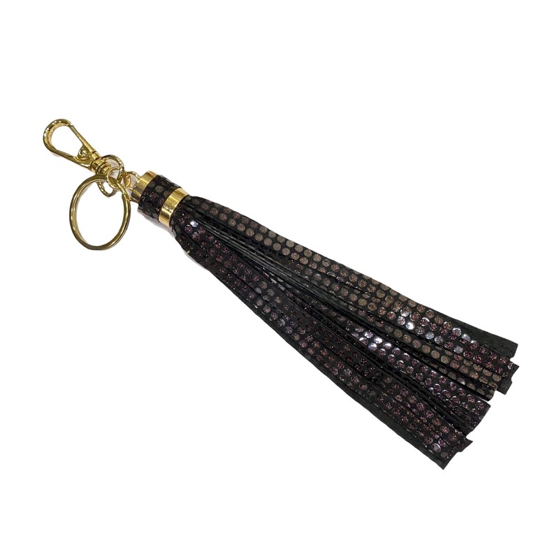 Leather Farm Llavero de piel con borla para colgar en