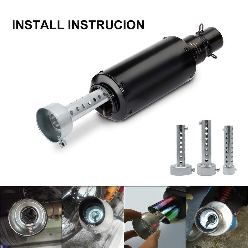 Baceyong Set of 2 Motorcycle Silencers, DB Killer, Exhaust Deflector,