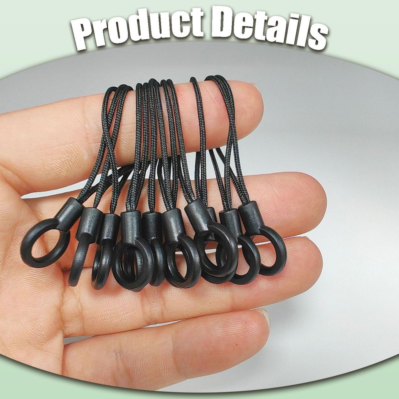 LvYiLinggg Multifunctional Phone Straps, String Parts, Black, 10 Pieces, Pine