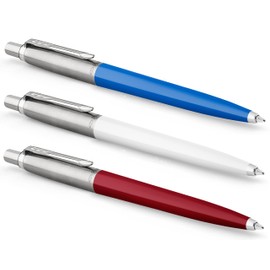 Parker Jotter Originals Ballpoint Pens | Limited Edition France Trio Pack | Blue, White & Red Barrels | Blue Ink | Set of 3 Pens