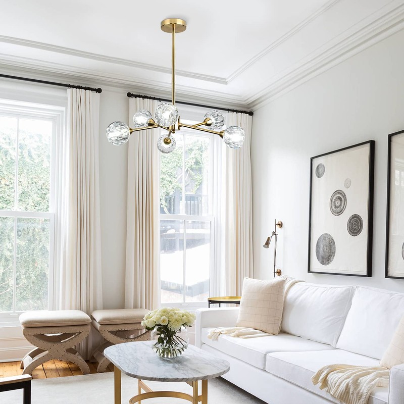 Weesalife Sputnik Chandeliers Mid Century Crystal Pendant Light Chandelier 6