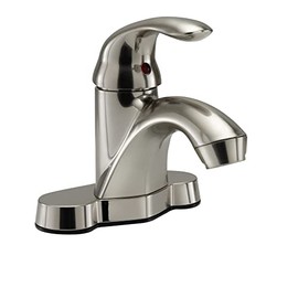 RecPro RV Faucet with Single Handle | 4 Inch Centerset Bathroom Faucet with Single Lever | Bathroom Sink Faucet for RVs, Fifth Wheels, Motor Homes, Travel Trailers, Campers, Boats… (Brushed Nickel)
