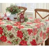 Newbridge Majestic Winter Poinsettia Festive Floral Christmas Print Vinyl Flannel