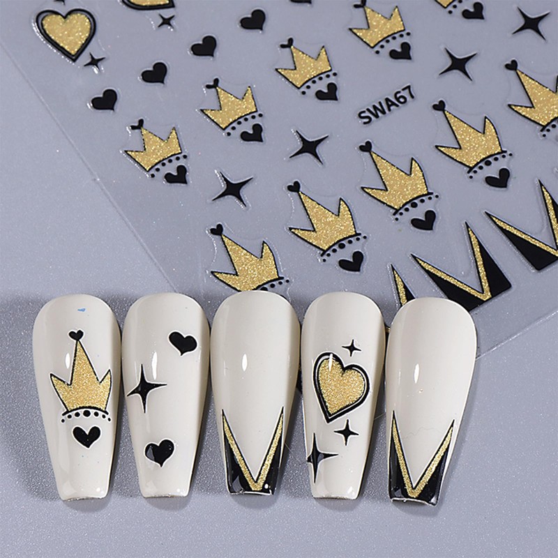 JMEOWIO Nagelsticker Valentinstag 10 Blatt Nail Art Sticker Selbstklebend Nagelaufkleber