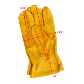 Wells Lamont Leather Work Glove All Purpose Wells Lamont 1209XL Premium Genuine Cowhide SZ 10